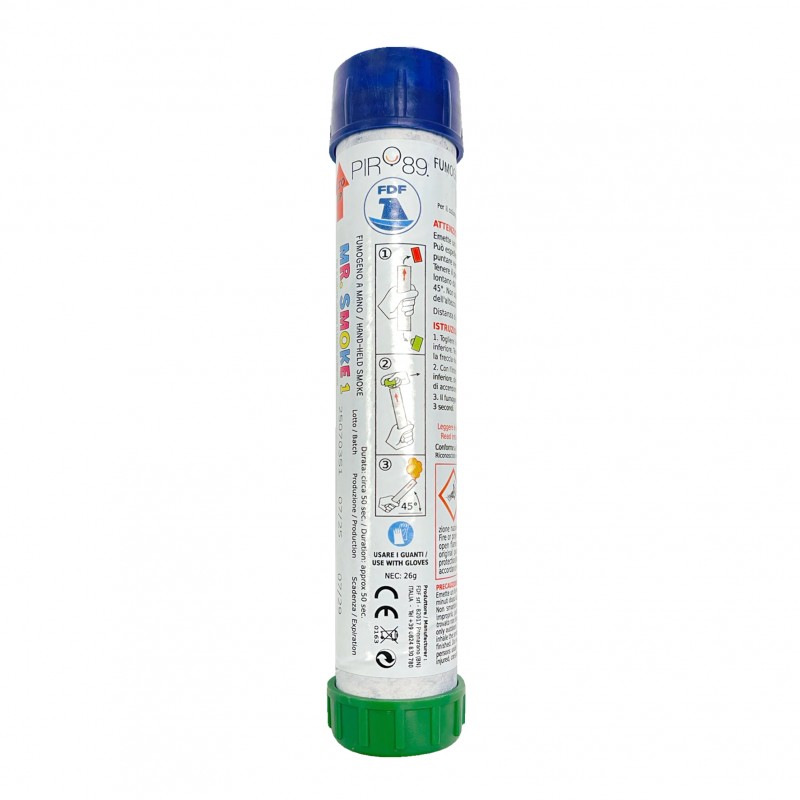 Fumogeno azzurro 1 Blu — accensione a sfregamento